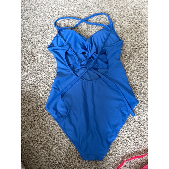 Aerie Braided One Piece Swimsuit Blue Criss Cross Sexy Cute Swimwear size S‎ - Picture 8 of 13